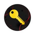 Key icon elegant black round button Royalty Free Stock Photo