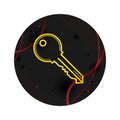 Key icon elegant black round button Royalty Free Stock Photo