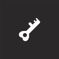 key icon. Filled key icon for website design and mobile, app development. key icon from filled wedding collection isolated on Royalty Free Stock Photo