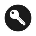 Key icon flat black round button vector illustration Royalty Free Stock Photo