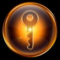 Key icon gold Royalty Free Stock Photo