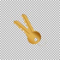 Key icon gold-filled coloured on the grey background Royalty Free Stock Photo