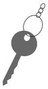 Key icon/Grey key vector or color illustration