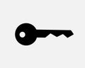 Key Icon House Door Home Keys Lock Safe Password Secret Access Black White Icon Vector