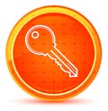 Key icon natural orange round button Royalty Free Stock Photo