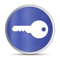 Key icon prime blue round button vector illustration design silver frame push button Royalty Free Stock Photo