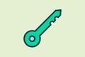 Key icon. icon related to UI elements. suitable for web site, app, user interfaces,element, printable etc. flat line icon style. Royalty Free Stock Photo