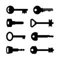 Key icon set. Flat style - stock vector Royalty Free Stock Photo