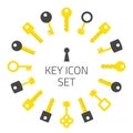 Key icon set. Royalty Free Stock Photo