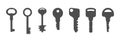 Key icon. A set of keys of different shapes, sizes and purposes Royalty Free Stock Photo