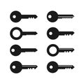 Key Icon Set Vector Illustration. Flat Key Icon Royalty Free Stock Photo