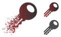 Disintegrating Dotted Halftone Key Icon Royalty Free Stock Photo