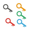Key icon in trendy flat style isolated on background. Key icon page symbol for your web site design Vector illustration, colour