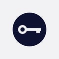 key icon, vector illustration. flat round icon Royalty Free Stock Photo