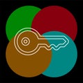 Key icon - vector key symbol. protection Royalty Free Stock Photo