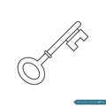 Black Color Key Icon Vector Template Illustration Design Royalty Free Stock Photo