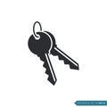 Black Color Key Icon Vector Template Illustration Design Royalty Free Stock Photo