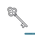 Black Color Key Icon Vector Template Illustration Design Royalty Free Stock Photo