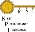 Key icon with word KPI. Royalty Free Stock Photo