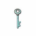 Minimalist Key Illustration On White Background