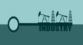 Key with industry word and mining equipment icons