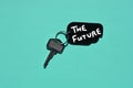 Key with key fob and the words The Future