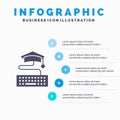 Key, Keyboard, Education, Graduation Infographics Presentation Template. 5 Steps Presentation