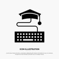 Key, Keyboard, Education, Graduation Solid Black Glyph Icon