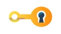 Key and Keyhole Security Access Unlock Solution Vector, vector design Generative AI Royalty Free Stock Photo