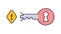 Key and Keyhole Security Warning Icon Set, vector design Generative AI Royalty Free Stock Photo