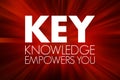 KEY - Knowledge Empowers You acronym, business concept background Royalty Free Stock Photo