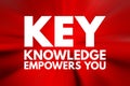 KEY - Knowledge Empowers You acronym, business concept background Royalty Free Stock Photo