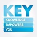 KEY - Knowledge Empowers You acronym Royalty Free Stock Photo