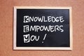 KEY, Knowledge Empowers You, business motivational inspirational quotes Royalty Free Stock Photo