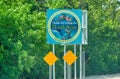 Key Largo, Florida - February 22, 2016: Thank you for visiting Florida Keys street sign along the major road