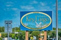 Key Largo, Florida - February 22, 2016: Key Largo welcome street sign along the major road