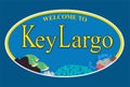 Key Largo Florida with blue background