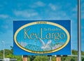 Key Largo welcome street sign along the major road