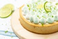 Key lime cheese tart with whipping cream on top Royalty Free Stock Photo