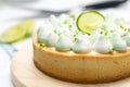 Key lime cheese tart with whipping cream on top Royalty Free Stock Photo