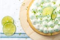 Key lime cheese tart with whipping cream on top Royalty Free Stock Photo