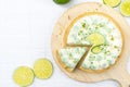 Key lime cheese tart with whipping cream on top Royalty Free Stock Photo