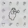 Key, lock brain icon. Universal set of creative thinking for website design and development, app development Royalty Free Stock Photo