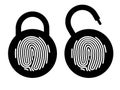 Key lock fingerprint access icon Royalty Free Stock Photo