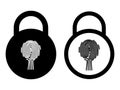 Key lock fingerprint access icons