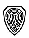 Key lock fingerprint security icon Royalty Free Stock Photo
