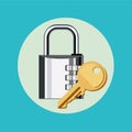 Key and lock flat design vector