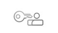 Key and lock icon isolated on transparent background Royalty Free Stock Photo