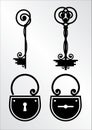 Key Lock Icon set Royalty Free Stock Photo