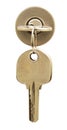 Key on lock isolated on white Royalty Free Stock Photo